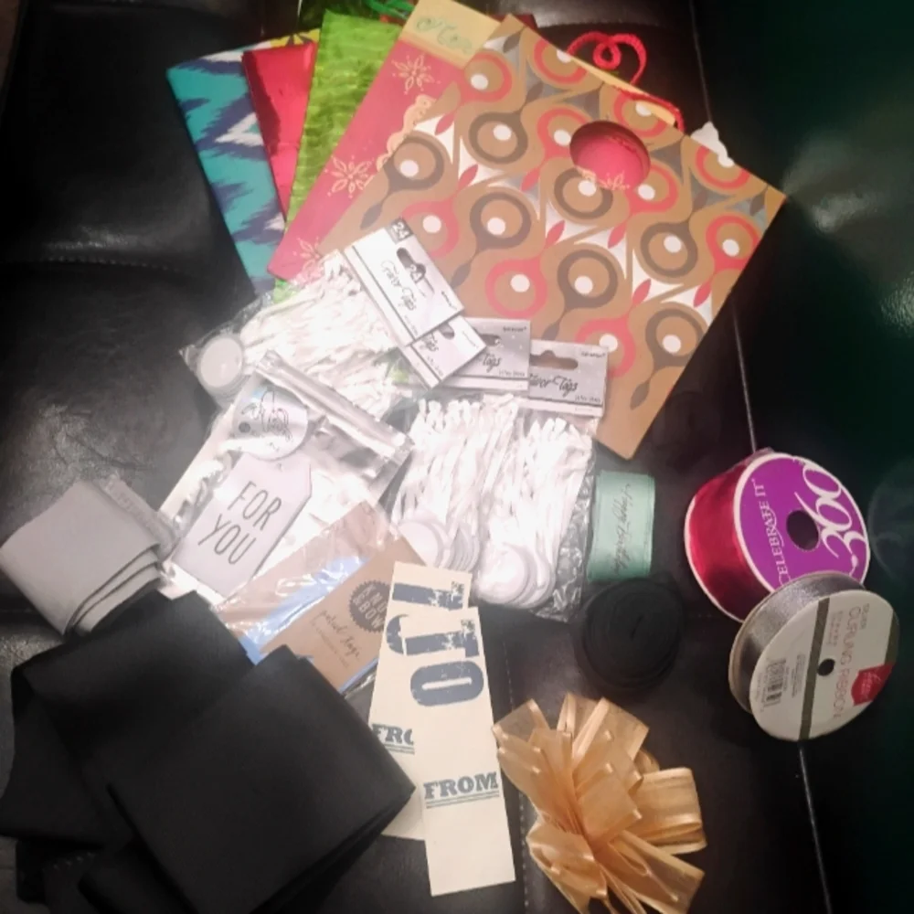 Gift Tags Ribbons & Bow - Lot of 130 Items